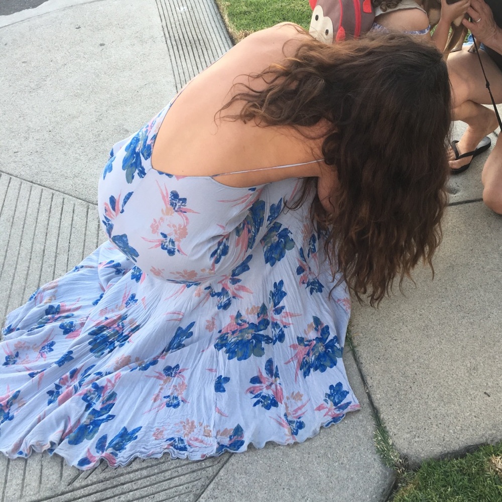 Free People Light Blue Floral Maxi Dress